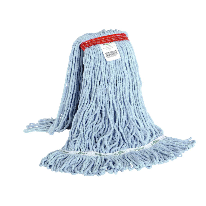 Synthetic Looped End Wet Mop Narrow Band Blue - The Rag Factory