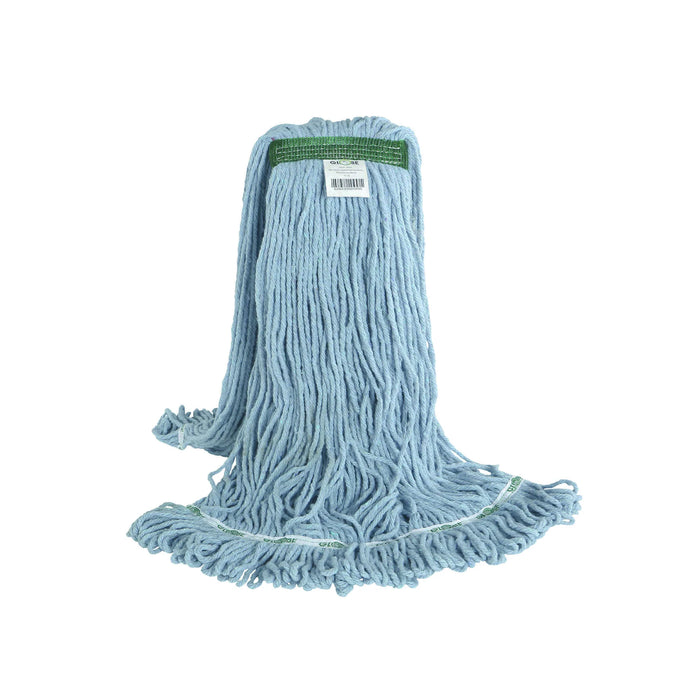 Synthetic Looped End Wet Mop Narrow Band Blue - The Rag Factory
