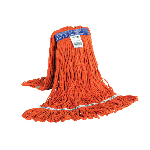 Synthetic Looped End Wet Mop Narrow Band Orange 16 Oz - The Rag Factory
