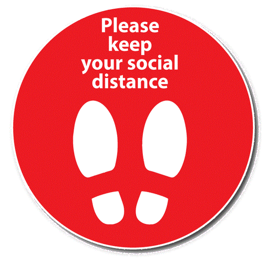 12" Social Distancing Floor Decals - The Rag Factory