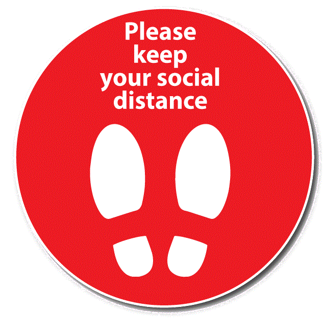 12" Social Distancing Floor Decals - The Rag Factory