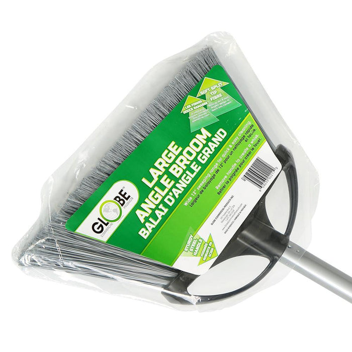 13" Extra Wide Angle Broom w/ 48" Metal Handle - The Rag Factory