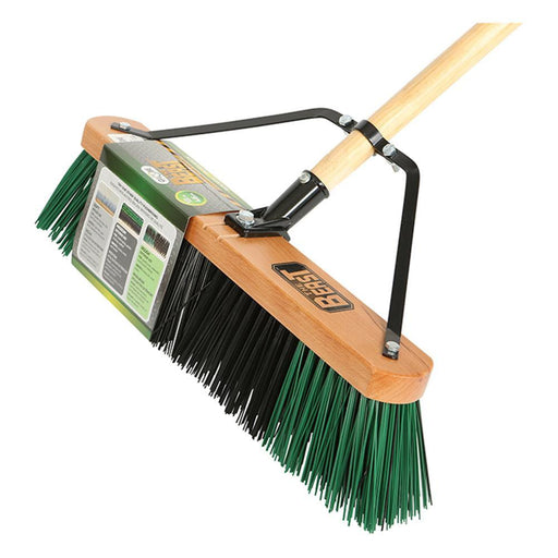 18" Assembled Wood Block Contractor push broom-Rough-High Fibers - The Rag Factory