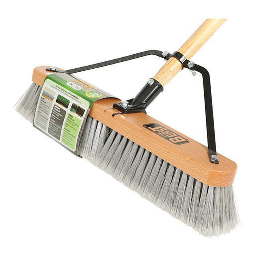 18" Assembled Wood Block Contractor push broom-Soft - The Rag Factory