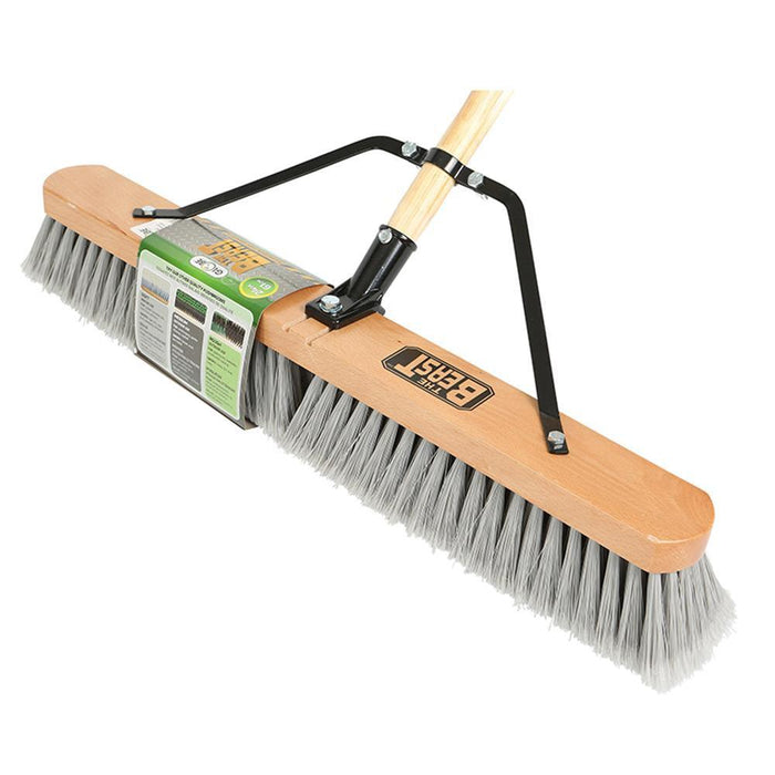 24" Assembled Wood Block Contractor push broom-Soft - The Rag Factory