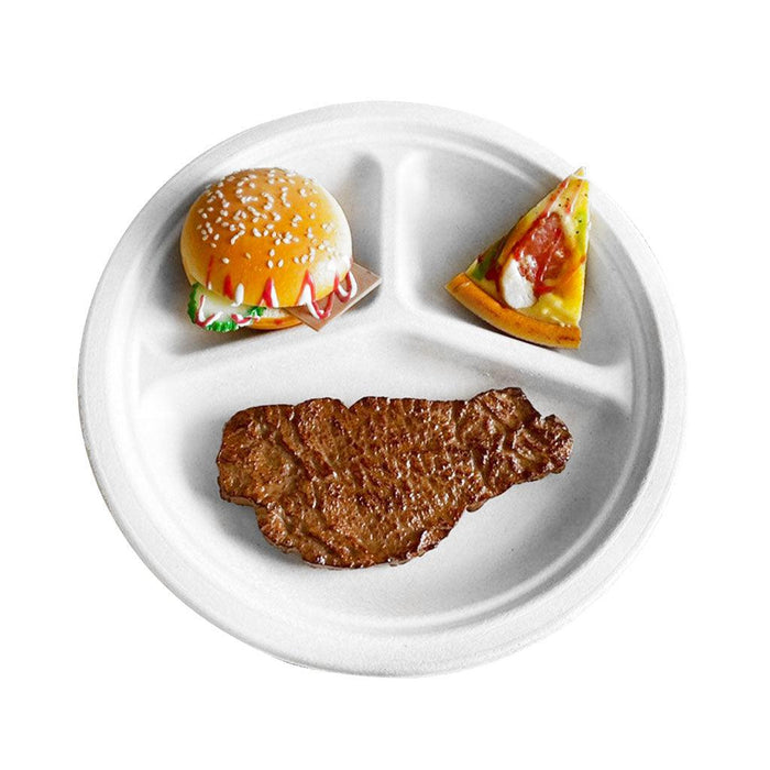Compostable Plates with Compartments - 500/case - The Rag Factory