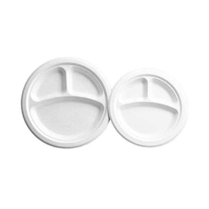 Compostable Plates with Compartments - 500/case - The Rag Factory