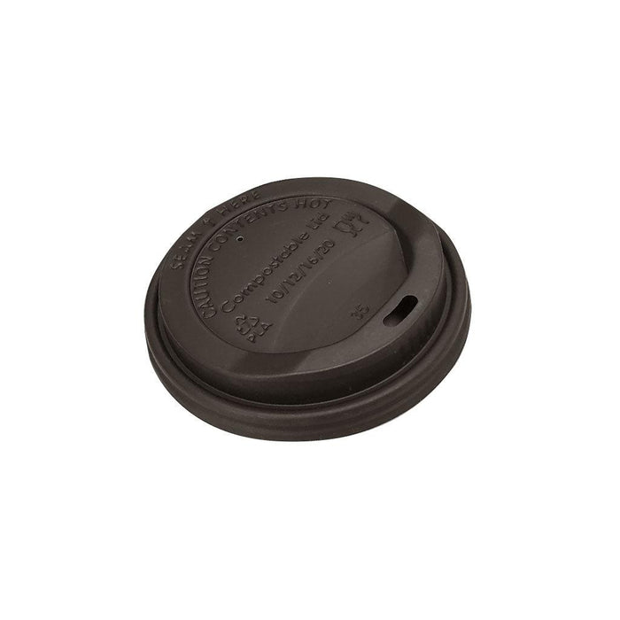 Compostable Black Dome Sip Lids -1000 pack - The Rag Factory