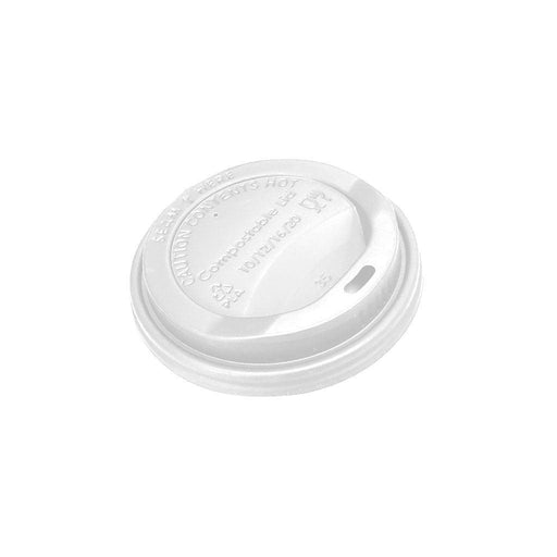 Compostable White Dome Sip Lids -1000 pack - The Rag Factory