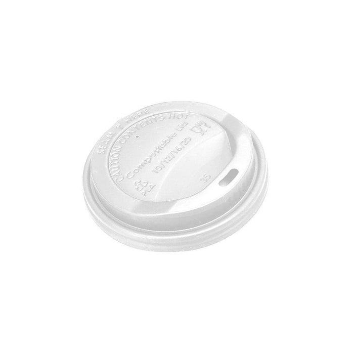 Compostable White Dome Sip Lids -1000 pack - The Rag Factory
