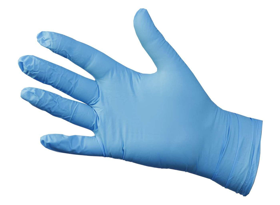 Tuff Blue Nitrile Gloves - 4 mil - Medical Grade - 100/box - The Rag Factory