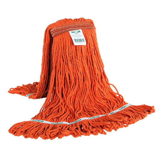 Synthetic Looped End Wet Mop Narrow Band Orange 16 Oz - The Rag Factory