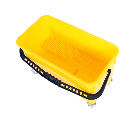 Window Cleaning Bucket with Sediment Screen and Casters - The Rag Factory