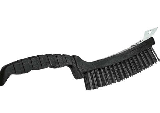 Wire Brush with Plastic Handle and Wire Scratch, 4 X 17 Rows X 12” - The Rag Factory
