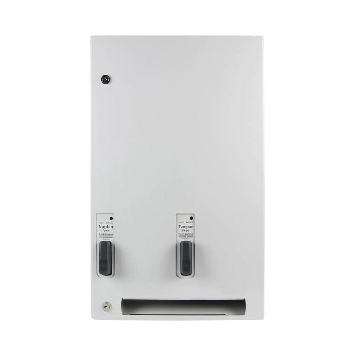 Pads and Tampons Dispenser With Push To Release Button