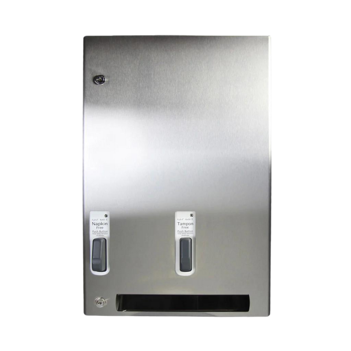 Pads and Tampons Dispenser With Push To Release Button