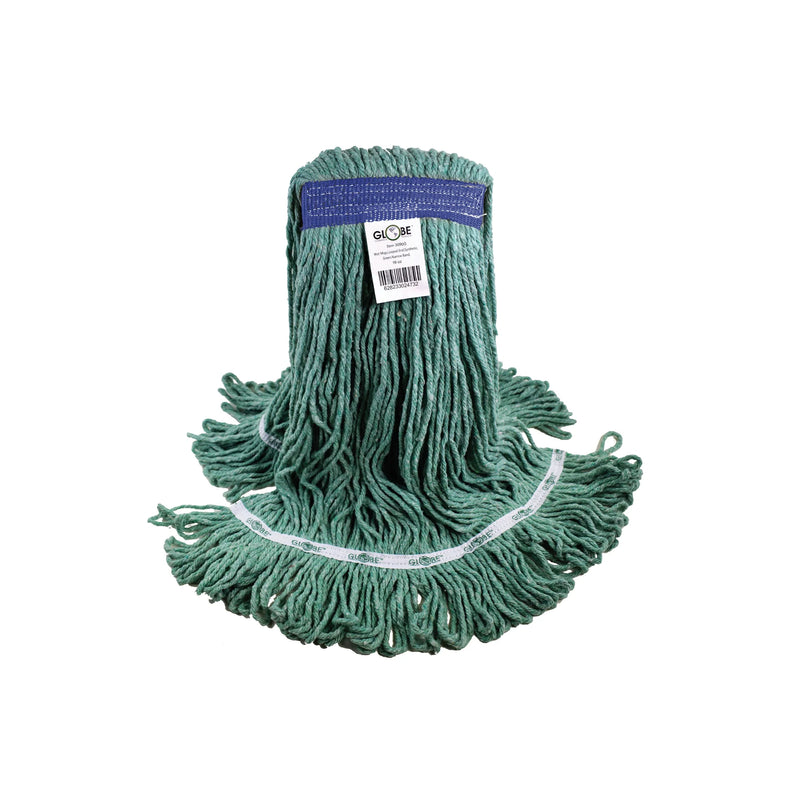 Synthetic Looped End Wet Mop Narrow Band Green 16oz - The Rag Factory