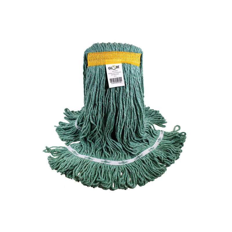 Synthetic Looped End Wet Mop Narrow Band Green 16oz - The Rag Factory