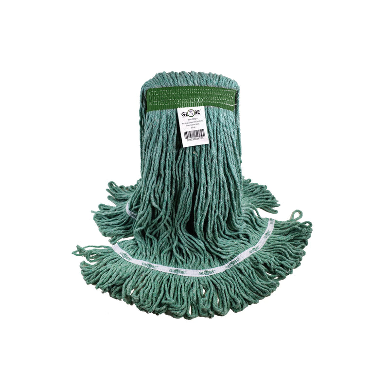 Synthetic Looped End Wet Mop Narrow Band Green 16oz - The Rag Factory