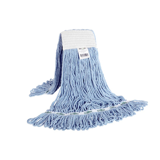 Synthetic Looped End Wet Mop Wide Band Blue 12 Oz - The Rag Factory