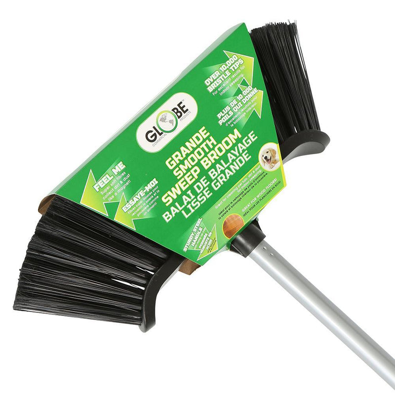 14" Spartan Premium Curved Magnetic Broom w/ 48" Metal Handle - The Rag Factory