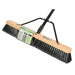 24" Assembled Wood Block Commercial push broom head-Medium w/ 54" metal handle - The Rag Factory