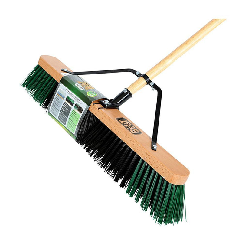 24" Assembled Wood Block Contractor push broom-Rough - High Fibers - The Rag Factory