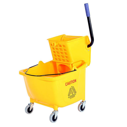 35 Qt Sidepress Bucket and Wringer Yellow - The Rag Factory