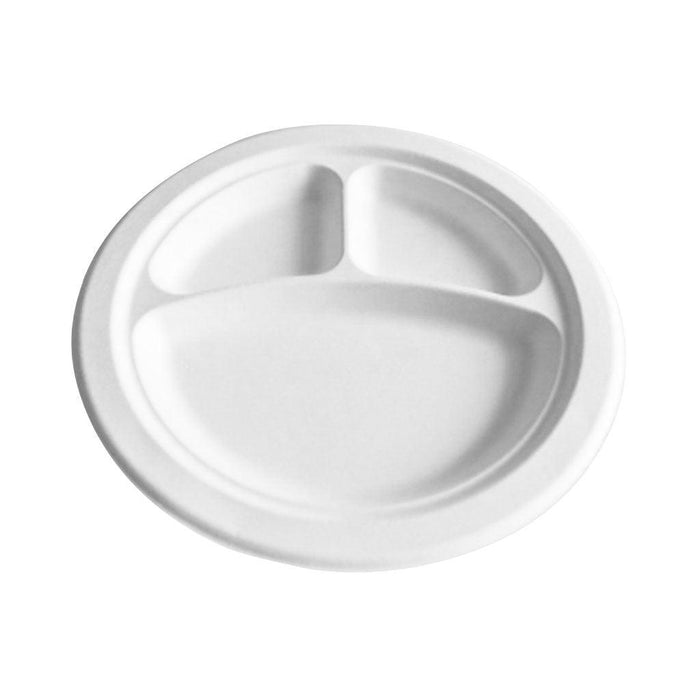 Compostable Plates with Compartments - 500/case - The Rag Factory
