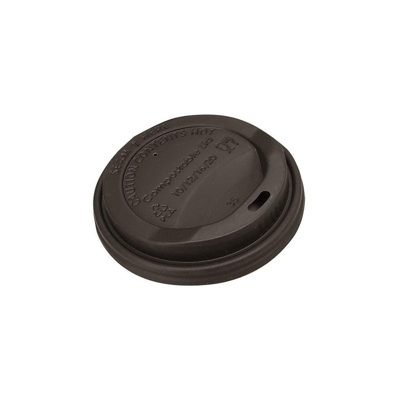 Compostable Black Dome Sip Lids -1000 pack - The Rag Factory