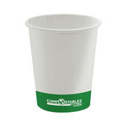 Single Wall Hot/Cold Compostable Paper Cups - 1000 pack - The Rag Factory