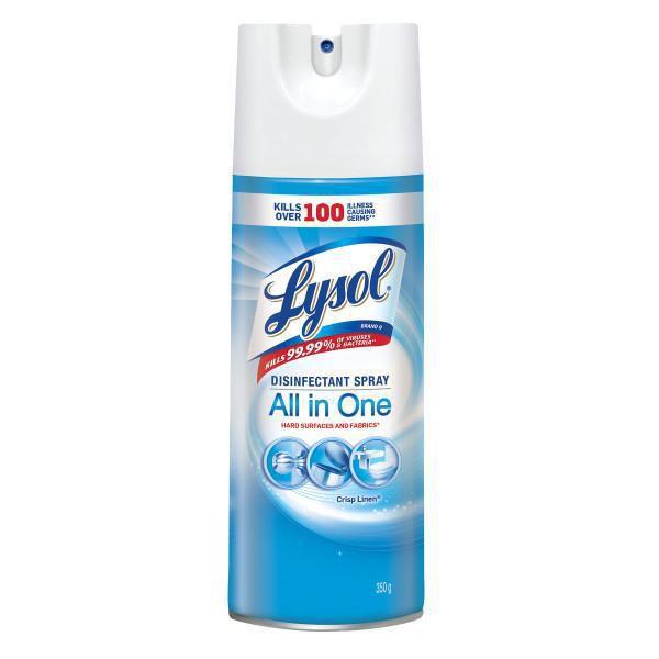 Lysol All in One Disinfectant Spray - Crisp Linen - 350g - The Rag Factory