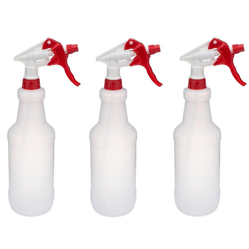 Sprayer Set 3 Pack Red - 24oz Bottle with Graduations - The Rag Factory