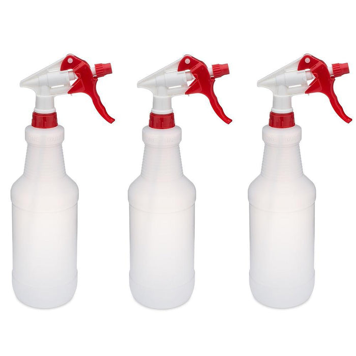 Sprayer Set 3 Pack Red - 24oz Bottle with Graduations - The Rag Factory