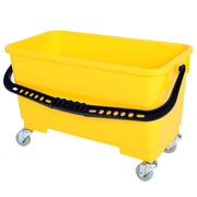 Window Cleaning Bucket with Sediment Screen and Casters - The Rag Factory
