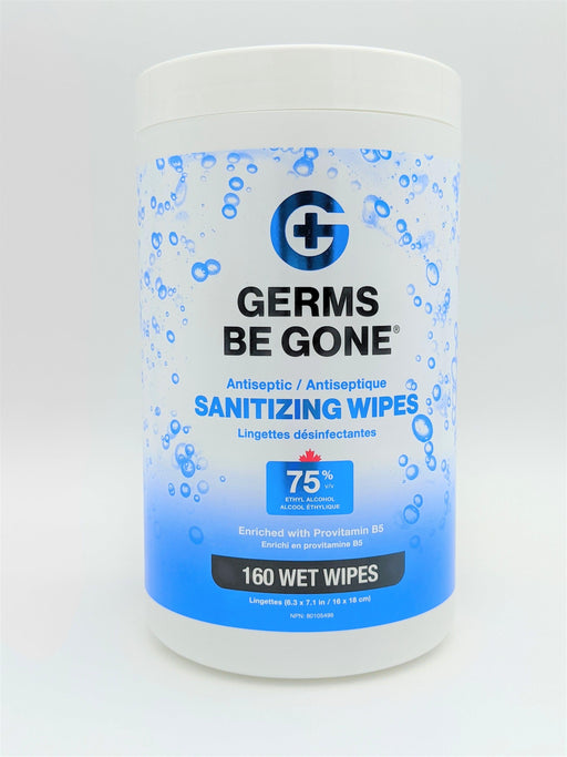 Case of 12 - Germs Be Gone 75% Alcohol Tube wipes - 160 Count - The Rag Factory